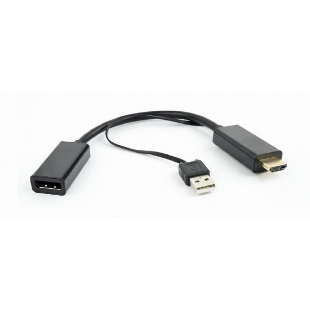 Cablexpert Конвертер HDMI-&gt;DisplayPort  HD19M+USBxHD20F, черный (DSC-HDMI-DP)