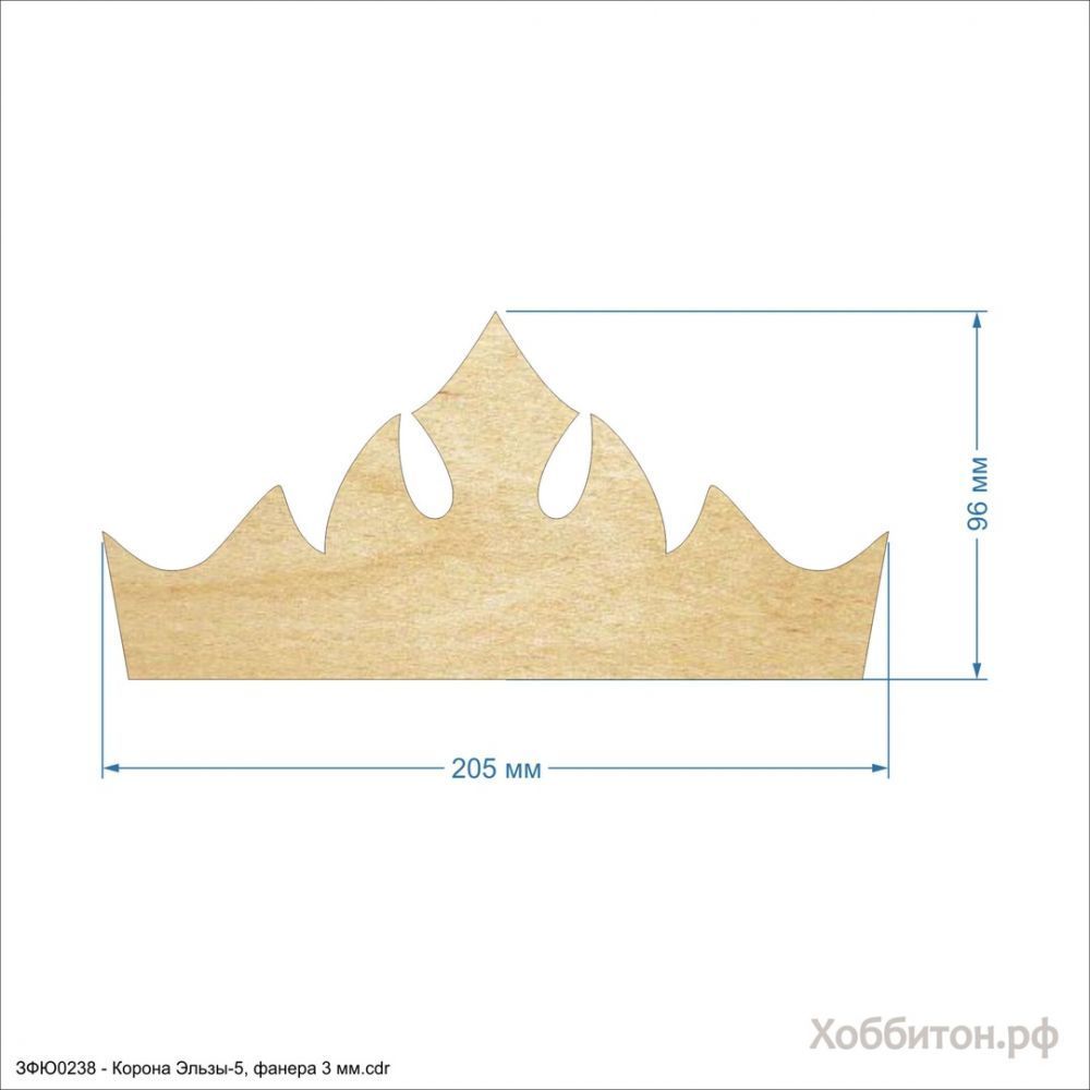`Шаблон &#39;&#39;Корона Эльзы-5&#39;&#39; , фанера 3 мм