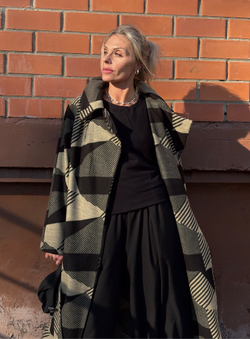 Пальто с поясом / oversize