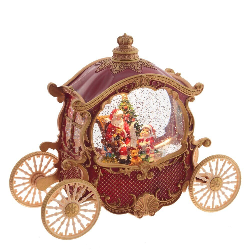 GAEM Изделие декоративное "Дед Мороз в карете" (подсветка, вьюга, AAх3 н/п) L26 W11 H22 см