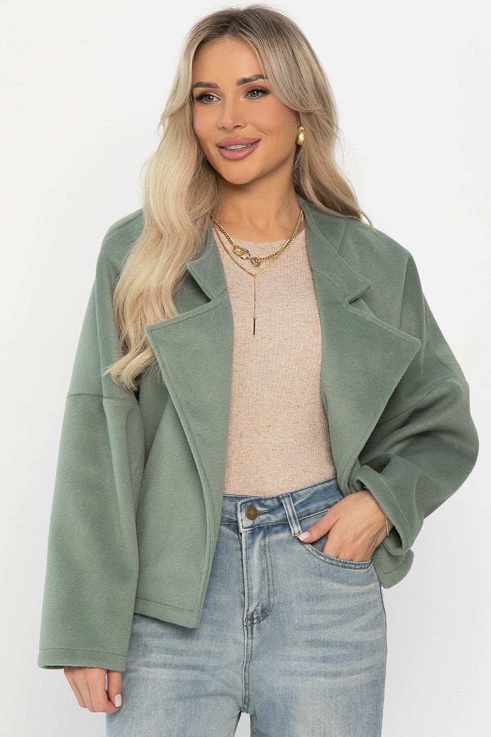 Пальто укороченное Хайт (фисташка) Б14339-7М LT Collection