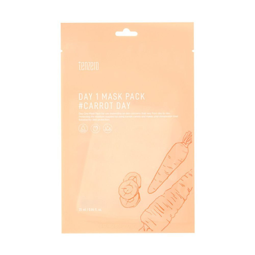 Тканевая маска с экстрактом моркови TENZERO Day 1 Mask Pack Carrot Day