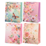 Подарочный пакет Basir, серия "Цветы бабочки", голографическое тиснение, 18*23*10 см, ассорти