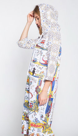 Платье с капюшоном "Лабиринт", по мотивам фантастических существ со страниц Псалтири Латтрелла.