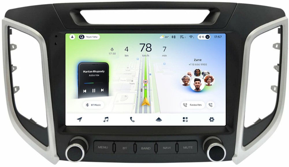 Магнитола для Hyundai Creta 1 2016-2021 (без штатной КЗВ, рамка с крутилками) - Teyes CC4L монитор 9" IPS на Android 14, Snapdragon 662, CarPlay, 4G SIM-слот