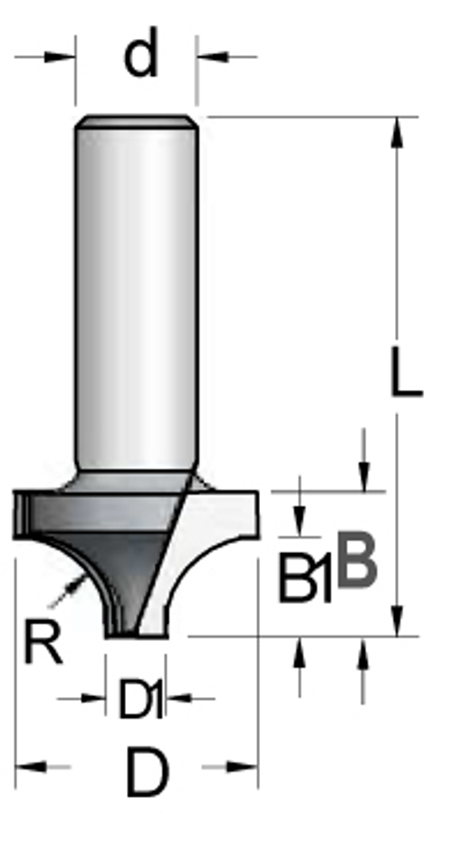 Фреза RH08003 радиусная удлиненная врезная R8 D22,2 B14 хвостовик 6_S