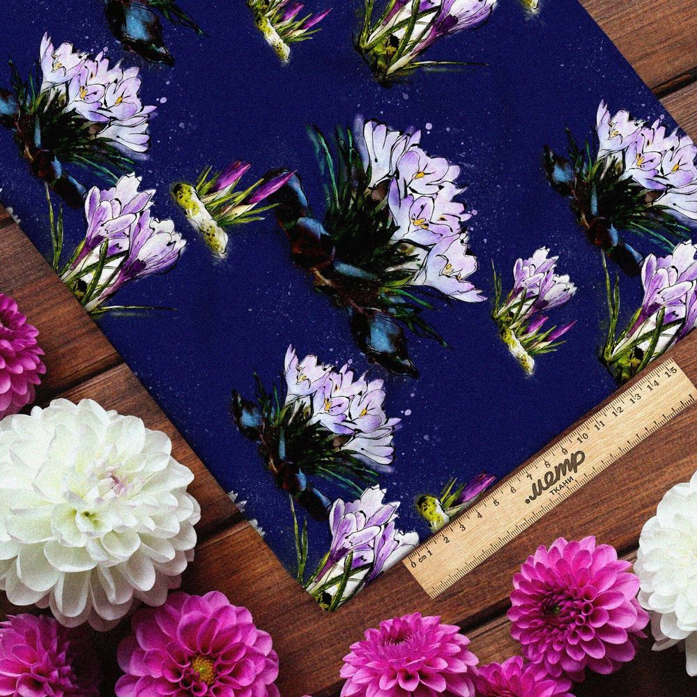 Ткань бифлекс крокус весенний