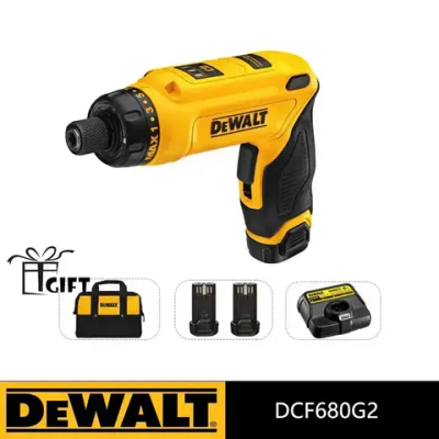 DEWALT Электрическая отвертка 7,2 В, с двумя батареями и сумка для инструментов,Складная перезаряжаемая литиевая аккумуляторная электрическая дрель-отвертка DCF680G2