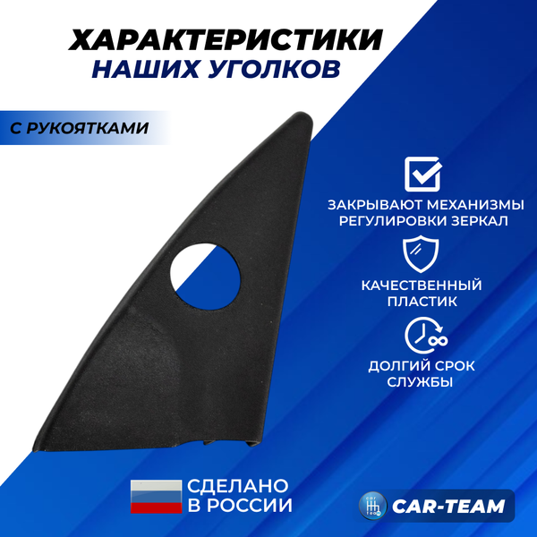 Облицовки (уголки) зеркал Лада Калина 1 под механическую регулировку с рукоятками