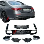 Диффузор заднего бампера в стиле S63 AMG E PERFORMANCE для S-CLASS W223 S450 S500 S580 2020+ АМГ Мерседес Бенц S класс