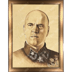 Бронштейн Ш. И. Портрет маршала Г. К. Жукова. Смешанная техника. 1960-е