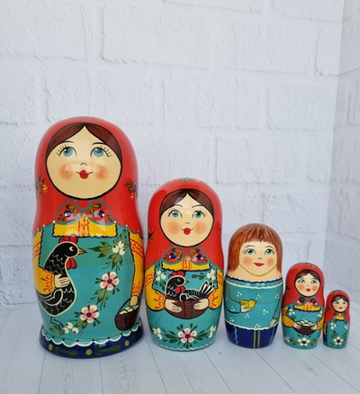 Матрешка "с курочкой" традиция 5мест