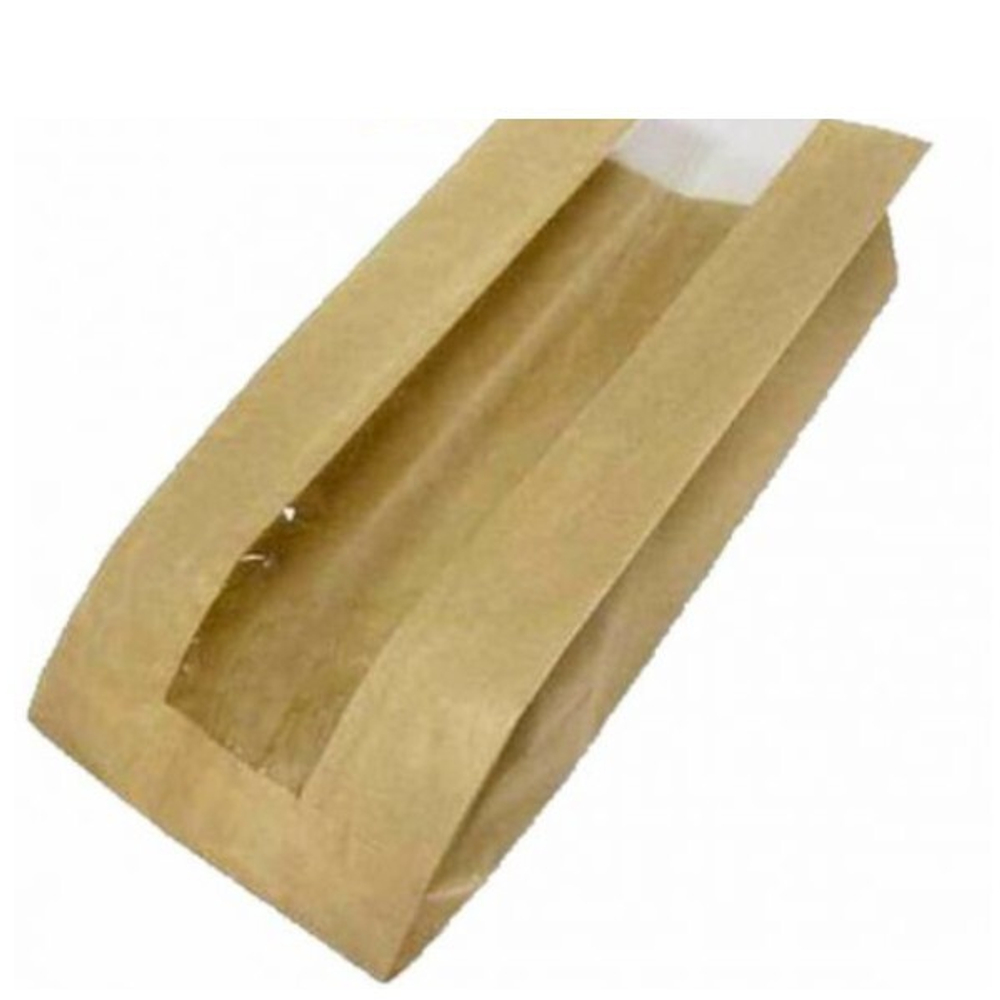 Пакет бумажный 330х110х40 С ОКОШКОМ цена за 1