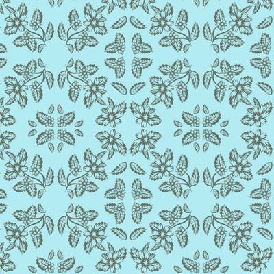 Floral folk damask pattern Fantasy flowers Floral geometric fantasy
