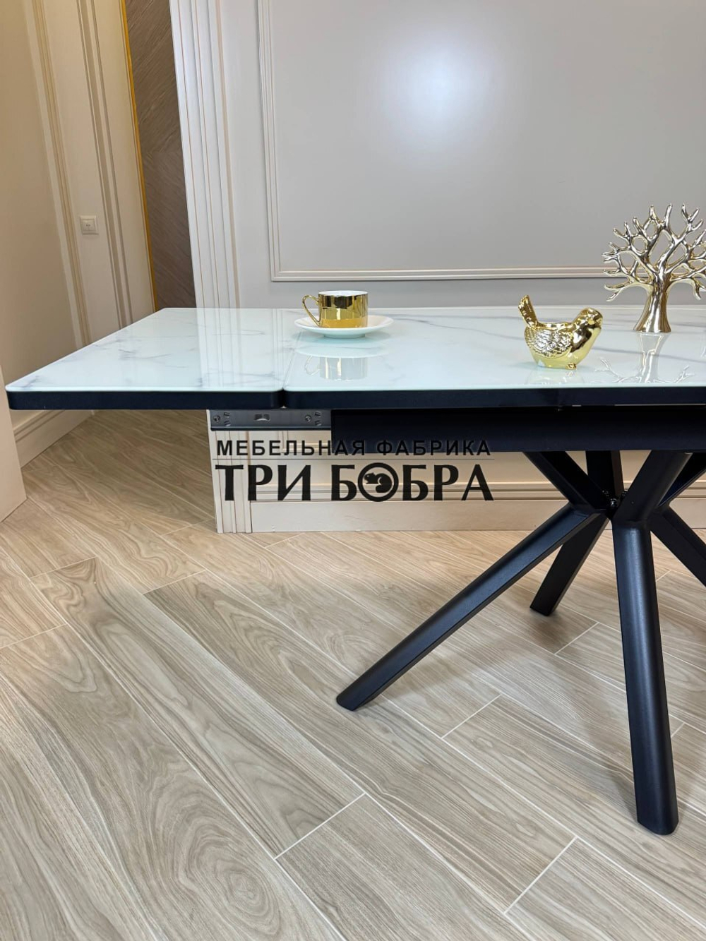Кухонный раздвижной стол "Элит", итальянский мрамор