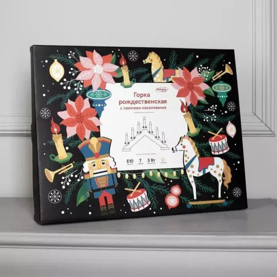 Светодиодная Рождественская горка 39×31×5 см, дерево, 220 В, Luazon Lighting (3613126)