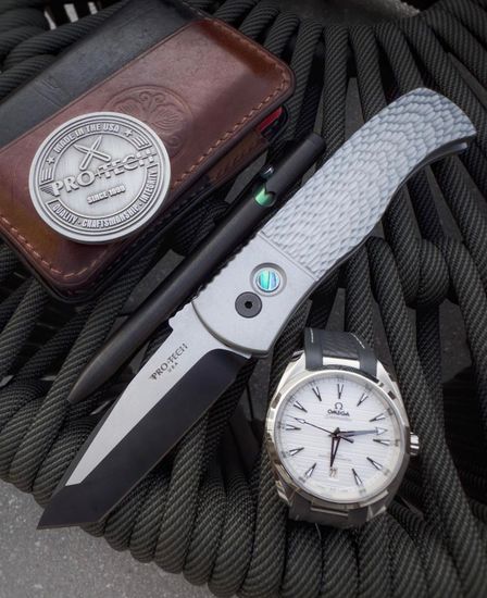 Нож автоматический Pro-Tech Emerson CQC7 лимитированная серия - рукоять фрезер. титан, сталь 154СМ