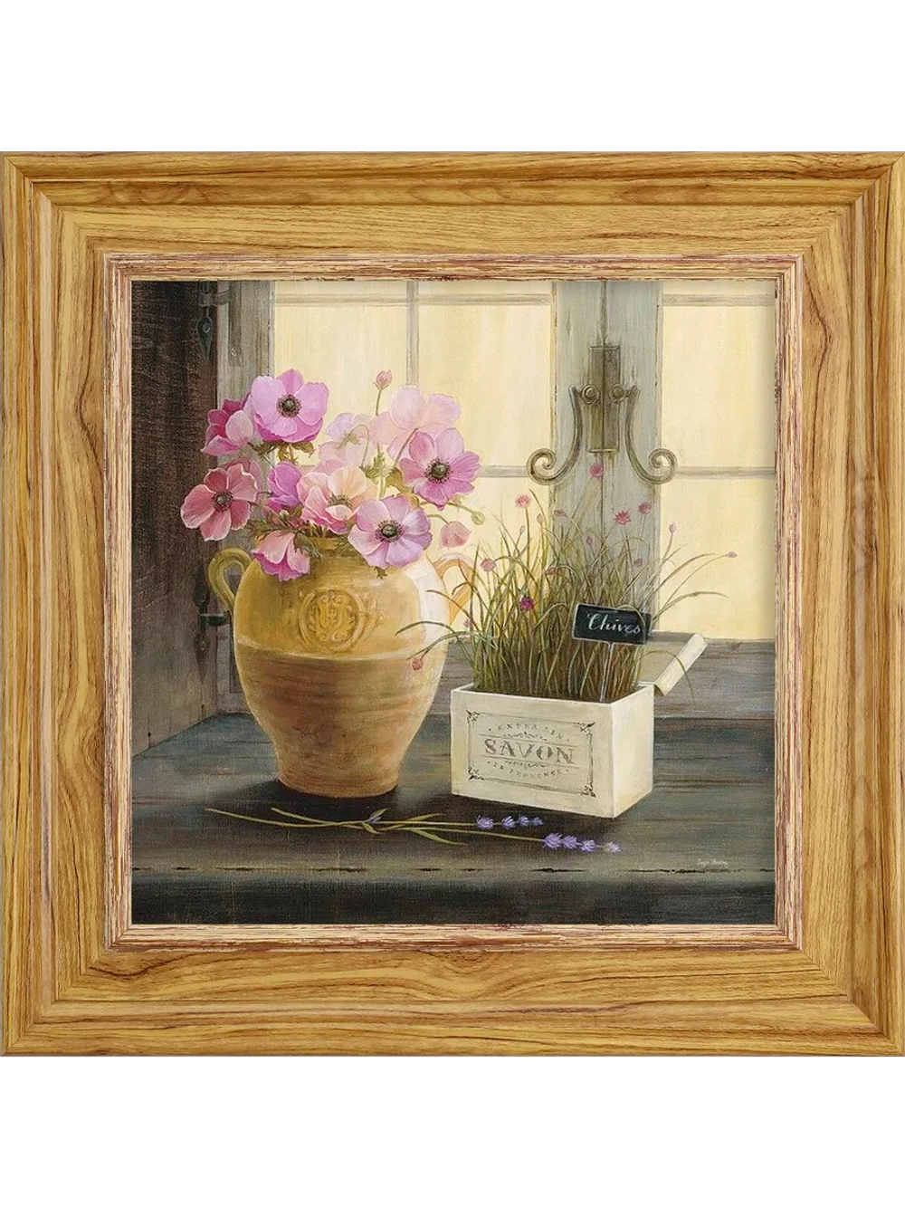 Картина настенная интерьерная в раме "под дерево" 26*26 см