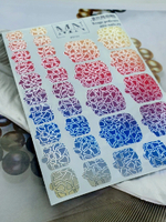 Плёнки для педикюра Wraps stickers SF-63 (комбинированные с фольгой)