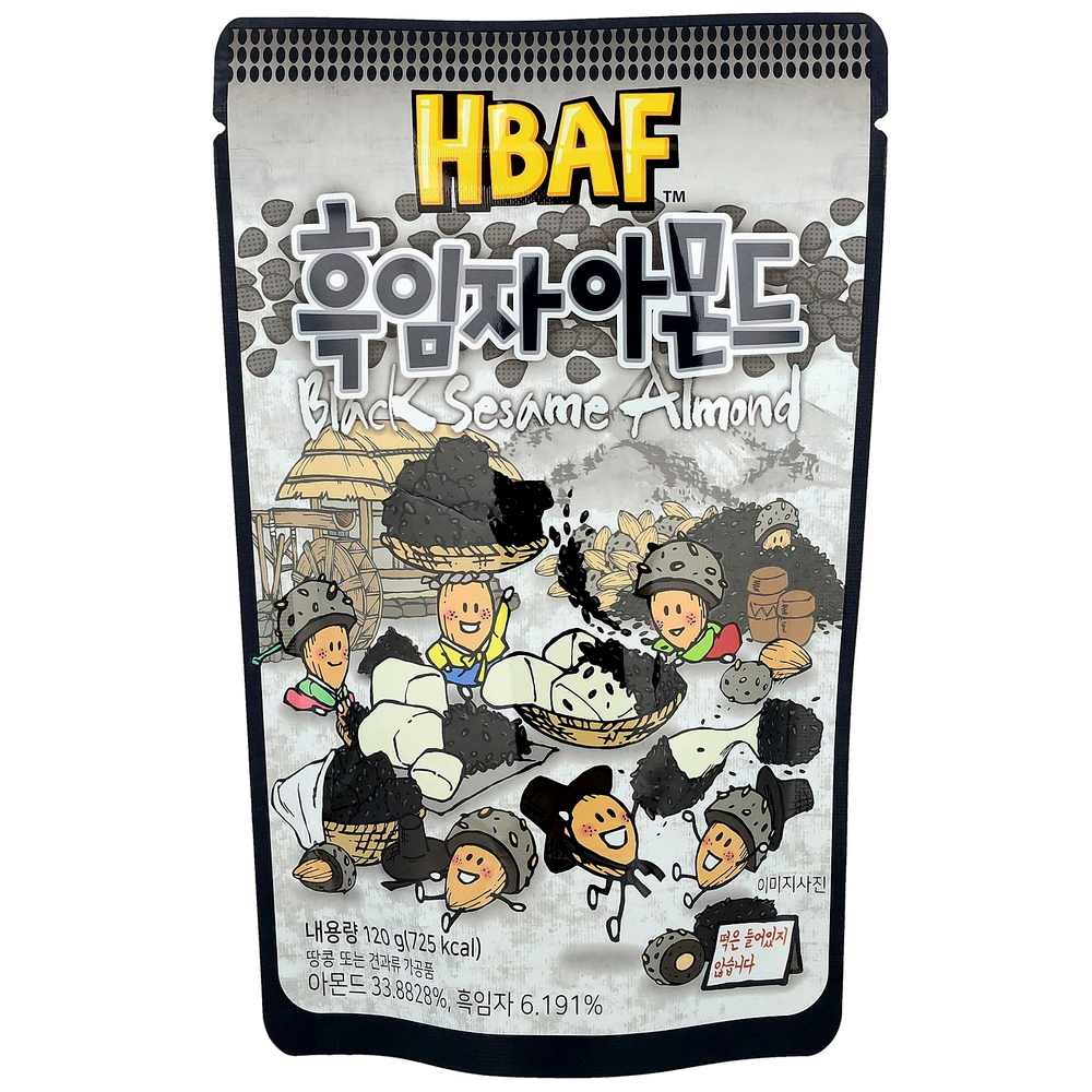 HBAF, Черный кунжут и миндаль, 120 г (4,23 унции)