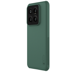 Чехол зеленого цвета (Deep Green) от Nillkin c поддержкой беспроводной зарядки MagSafe для смартфона Xiaomi 14 Pro, серия Super Frosted Shield Pro Magnetic