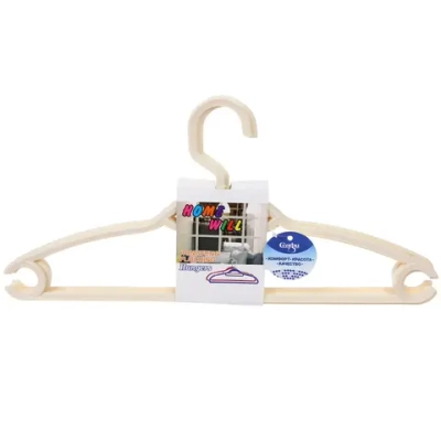 Плечики пластиковые ребристые 4шт «ИДЕЯДОМА», цвет молочный, 38*20см (Селфи)