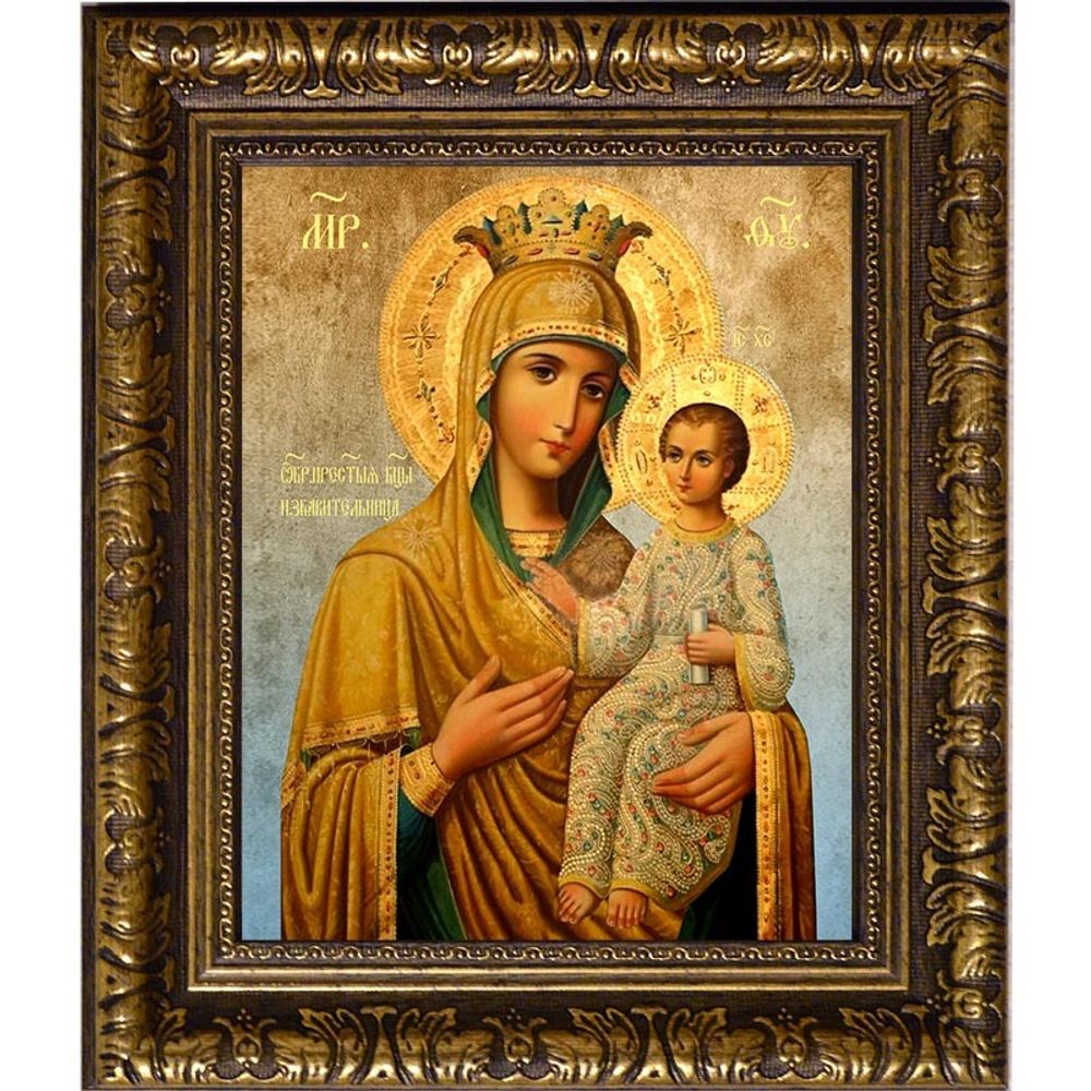 Избавительница. Икона Богородицы на льняном холсте.