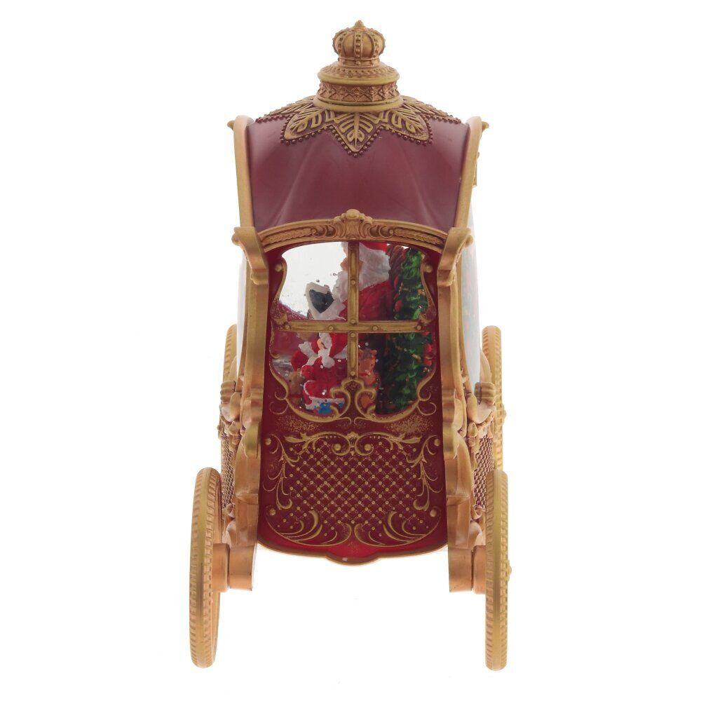 GAEM Изделие декоративное "Дед Мороз в карете" (подсветка, вьюга, AAх3 н/п) L26 W11 H22 см