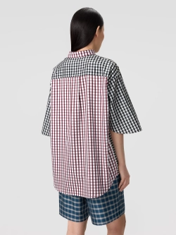 Рубашка со складками из разных тканей OLA OLA