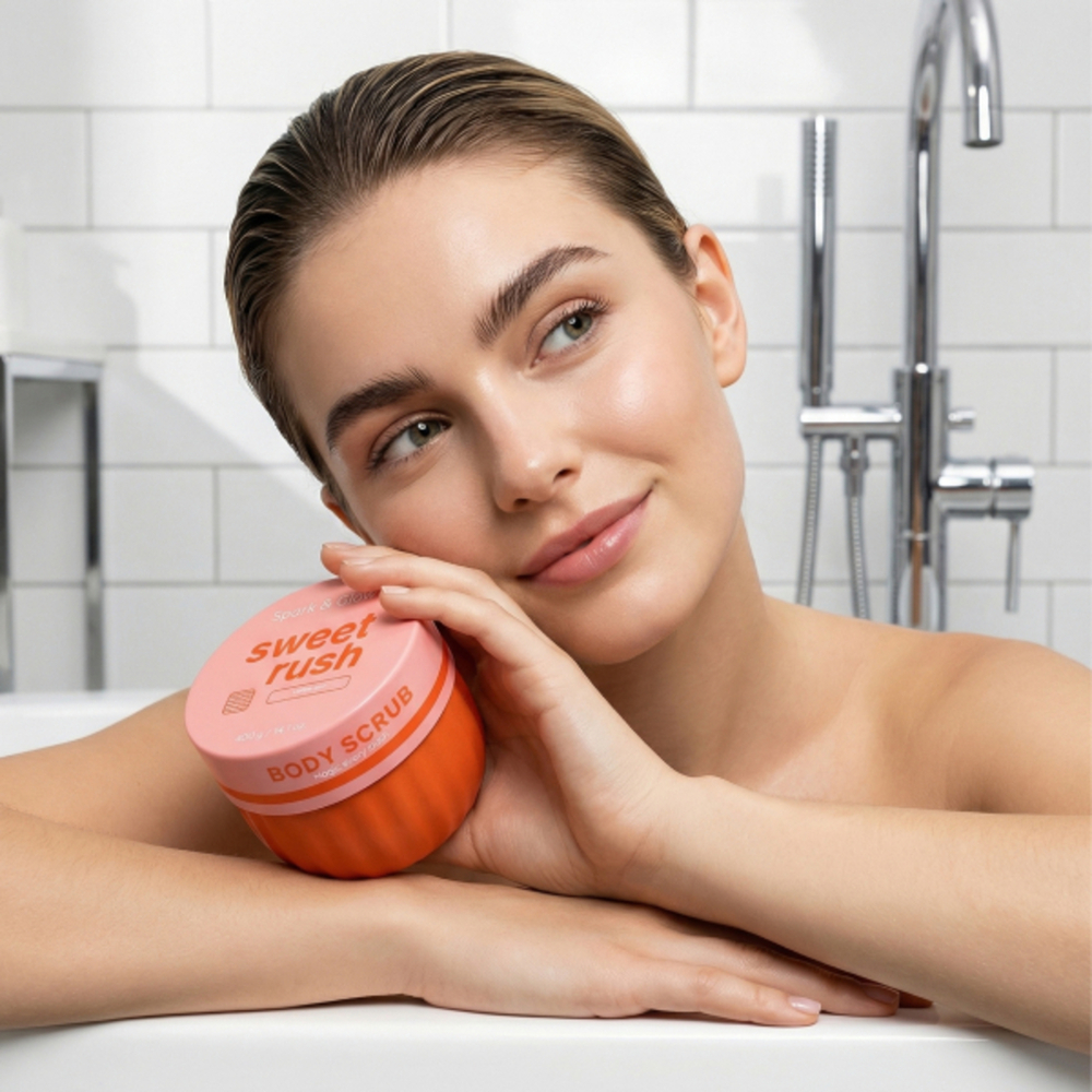 Скраб для тела с ароматом кокоса и цветочной ванили Spark&Glow Body scrub Vanilla blur, 400 г