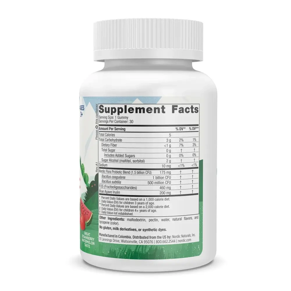 Zero Sugar Kids Probiotic 30 gummies Nordic Naturals