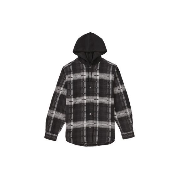 Supreme FW18 Hooded Jacquard Flannel Shirt Black