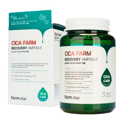 Сыворотка ампульная для лица с центеллой азиатской FarmStay Cica Farm Recovery Ampoule 250мл