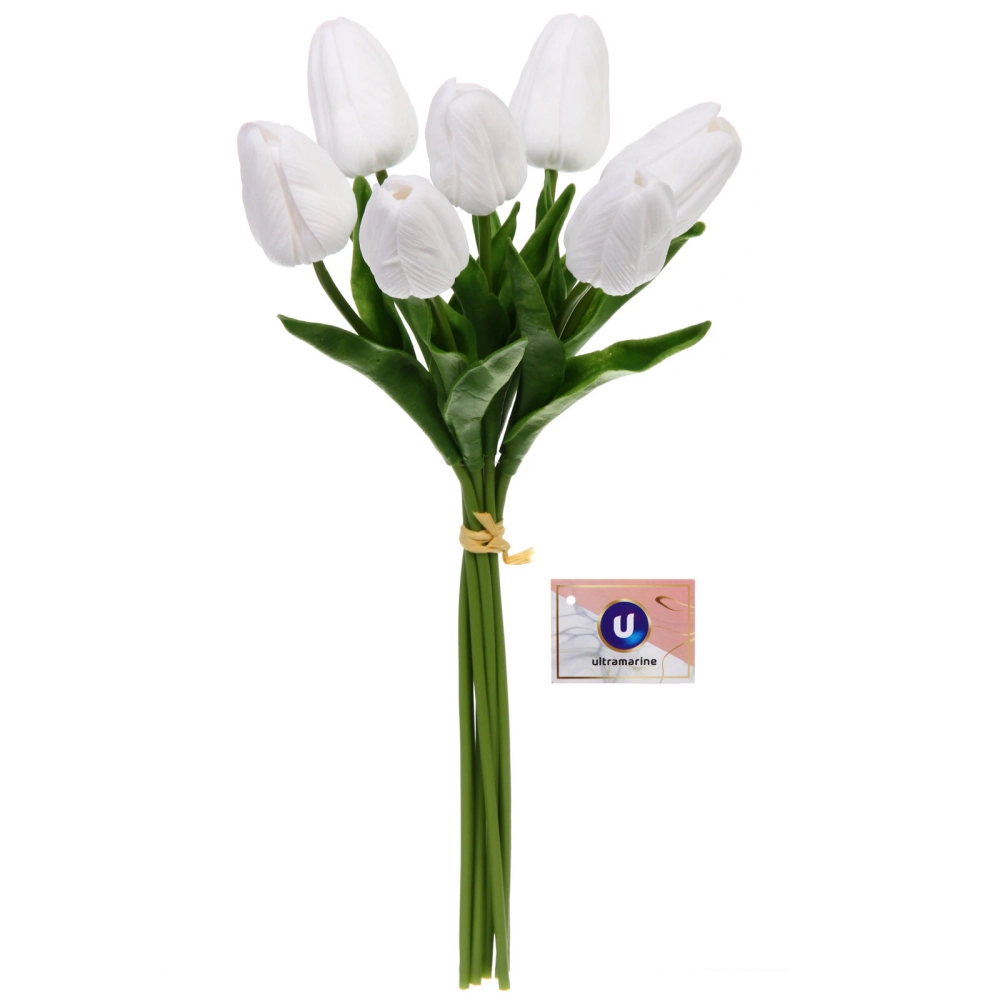 Цветы искусственные «Natur» 38см Тюльпаны 7шт белые