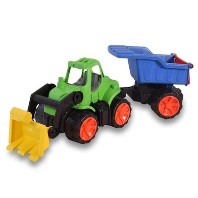 Пластмассовая игрушечная машина Toy Bibib "Большой Трактор с Прицепом" (65*19*23 см), сетка
