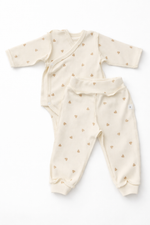 Боди дл.рукав и штанишки в рубчик, Сердечки