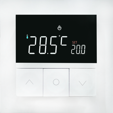 Термостат с датчиком пола,  программируемый,  16 A,  55*55 мм.белый,  клавиши настройки