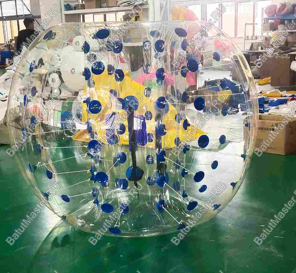 Бампербол ТПУ, диаметр 1,8 м, с синими держателями