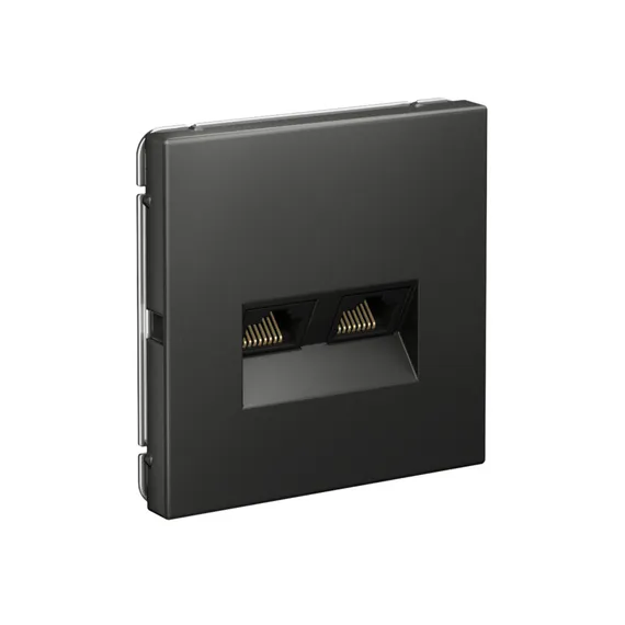 Розетка двойная компьютерная ArtGallery RJ45+RJ45 кат. 6A механизм базальт SE GAL001488