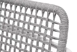 "Тунис" стул плетенный из роупа, каркас алюминий белый, роуп светло-серый