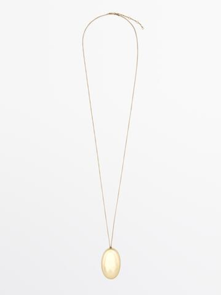 Massimo Dutti Ожерелье с металлической подвеской, золотистый