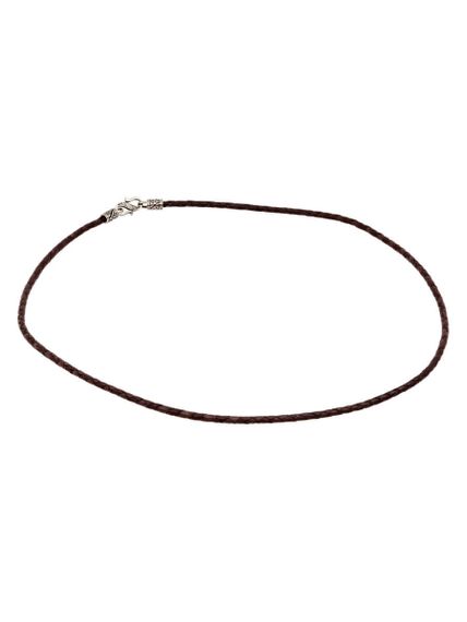 Гайтан кожаный коричневый 3 мм из мельхиора, вид спереди