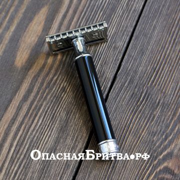Т-образная бритва (станок) MUEHLE TRADITIONAL, черная смола, open comb