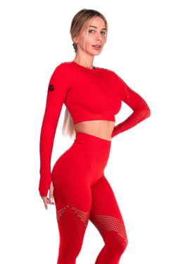 Лонгслив BODY ENGINEERS Motus 2.0 Crop Fire Red