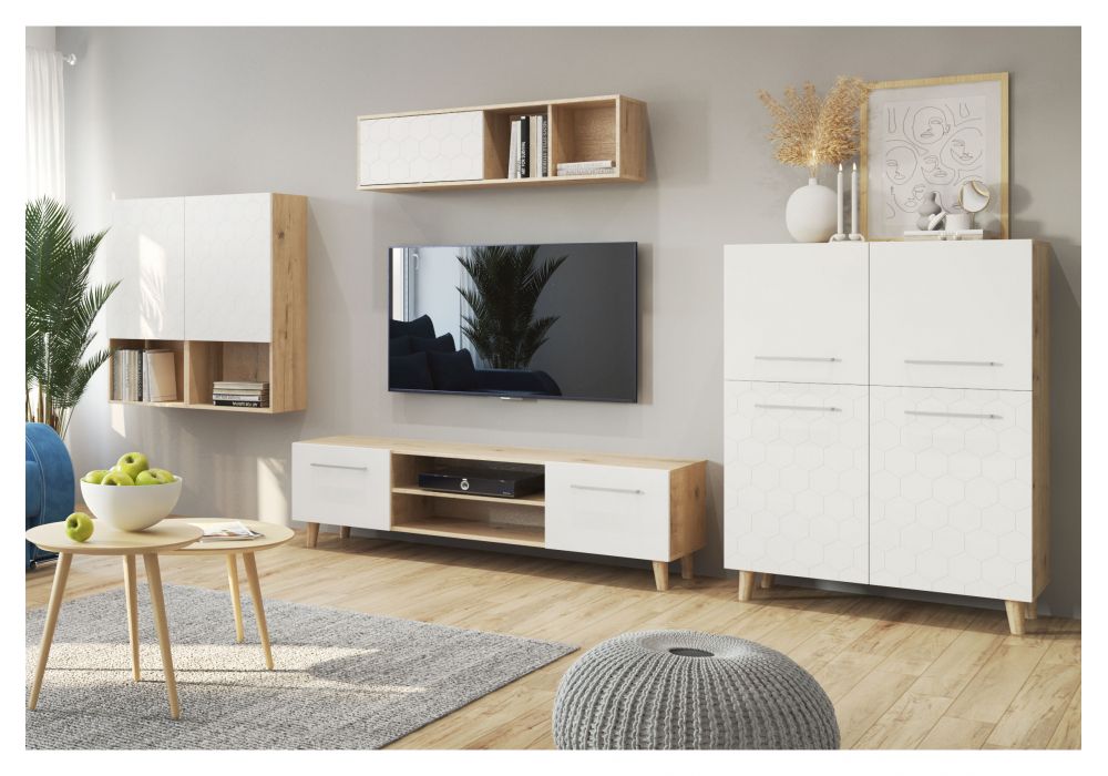 Шкаф навесной Мариус М-05 дуб баррик / белый матовый