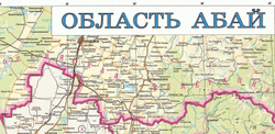 КАРТА АБАЙСКОЙ ОБЛАСТИ большая настенная 2023 год