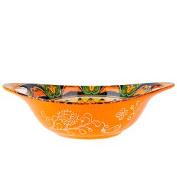 Салатник овальный с ручками "Arabesque" (оранжевый) 22х15,5см (min8) (транспортная упаковка)