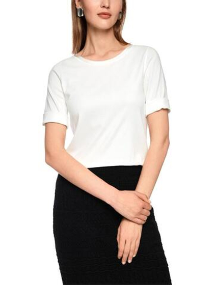Marc Cain Футболка с шелковой отделкой горловины
