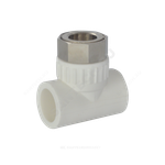 Тройник PP-R комбинированный белый Дн 20х3/4" с накидной гайкой VALFEX 11140120