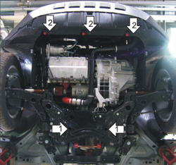 Защита картера двигателя, КПП (2 мм, сталь) для Ford Kuga 2008-2013 Motodor.00733
